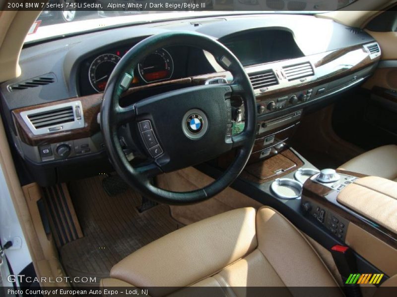Alpine White / Dark Beige/Beige III 2004 BMW 7 Series 745Li Sedan