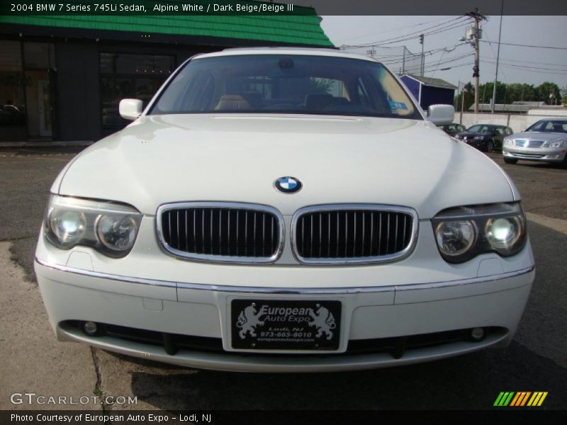 Alpine White / Dark Beige/Beige III 2004 BMW 7 Series 745Li Sedan