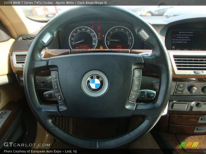 Alpine White / Dark Beige/Beige III 2004 BMW 7 Series 745Li Sedan