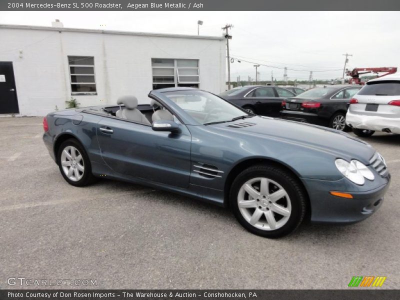 Aegean Blue Metallic / Ash 2004 Mercedes-Benz SL 500 Roadster