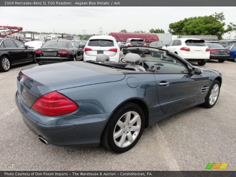 Aegean Blue Metallic / Ash 2004 Mercedes-Benz SL 500 Roadster