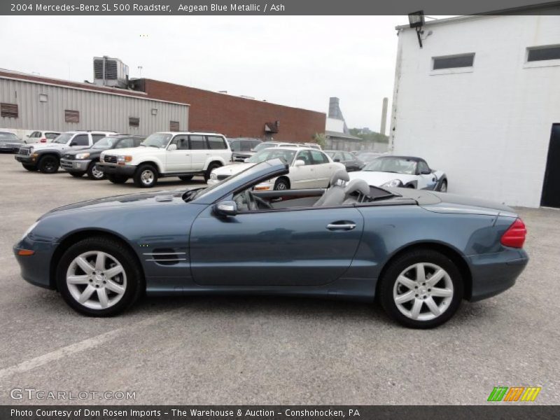 Aegean Blue Metallic / Ash 2004 Mercedes-Benz SL 500 Roadster