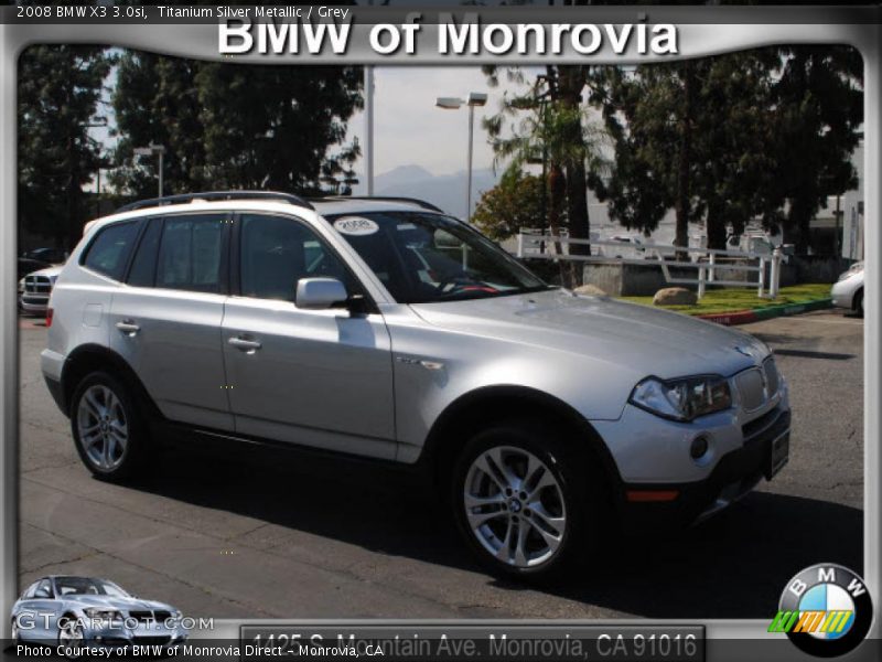 Titanium Silver Metallic / Grey 2008 BMW X3 3.0si