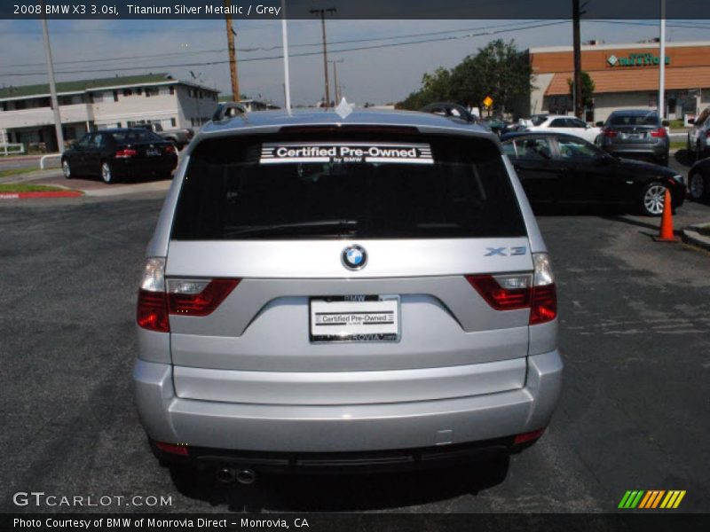 Titanium Silver Metallic / Grey 2008 BMW X3 3.0si