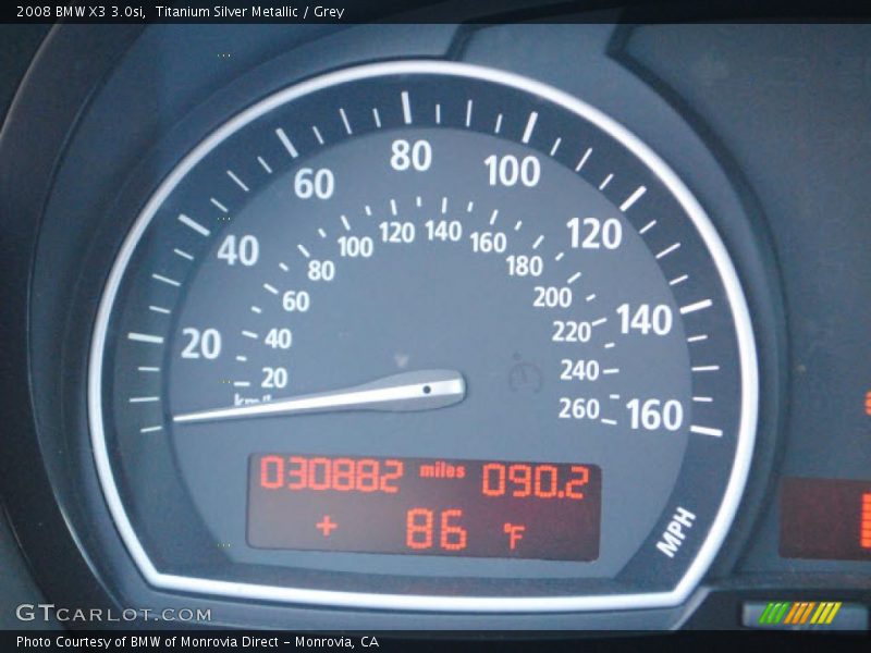 Titanium Silver Metallic / Grey 2008 BMW X3 3.0si