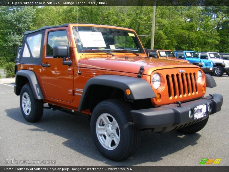 Mango Tango Pearl / Black 2011 Jeep Wrangler Rubicon 4x4