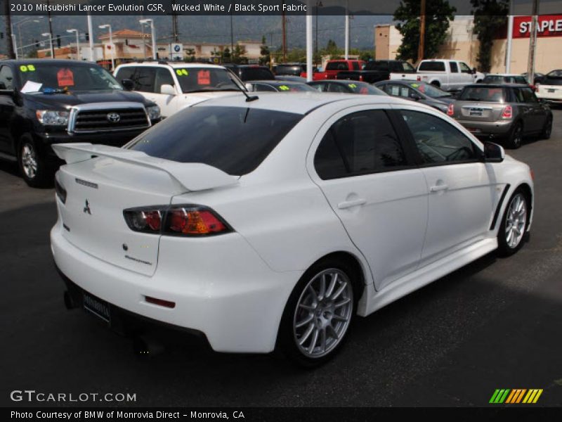 Wicked White / Black Sport Fabric 2010 Mitsubishi Lancer Evolution GSR