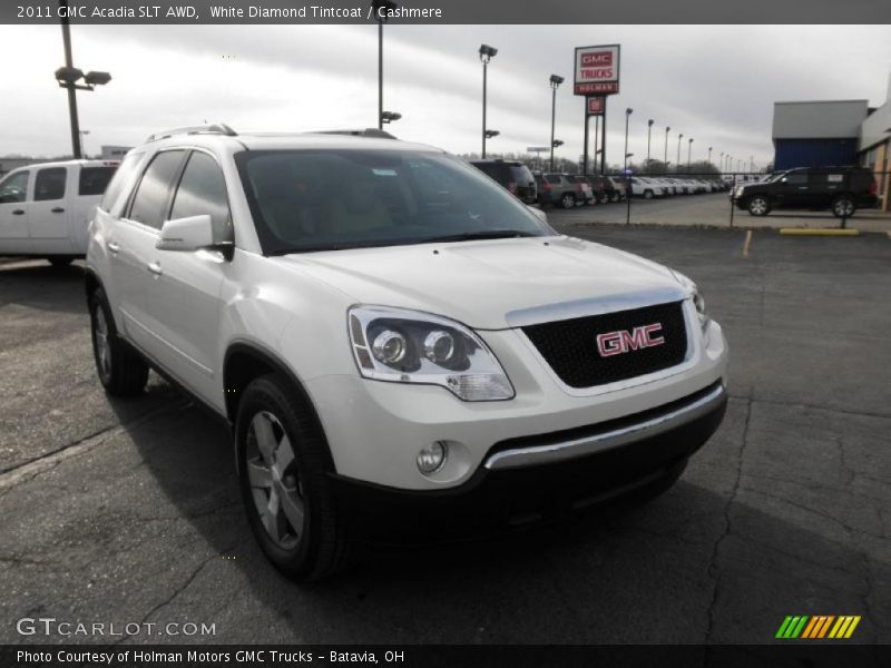 White Diamond Tintcoat / Cashmere 2011 GMC Acadia SLT AWD
