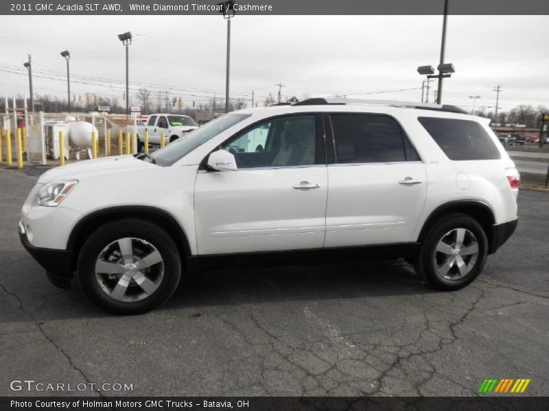 White Diamond Tintcoat / Cashmere 2011 GMC Acadia SLT AWD