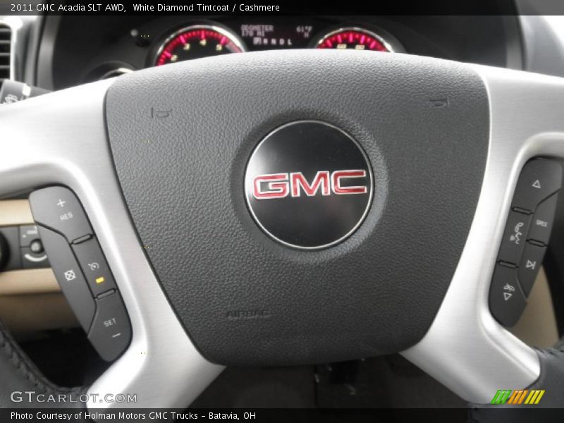 White Diamond Tintcoat / Cashmere 2011 GMC Acadia SLT AWD