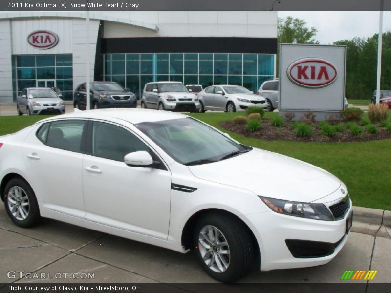 Snow White Pearl / Gray 2011 Kia Optima LX