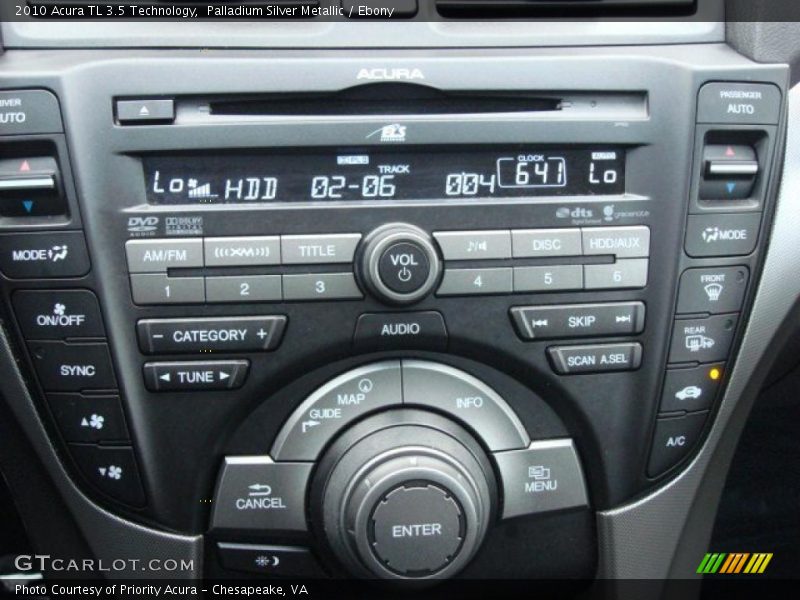 Palladium Silver Metallic / Ebony 2010 Acura TL 3.5 Technology