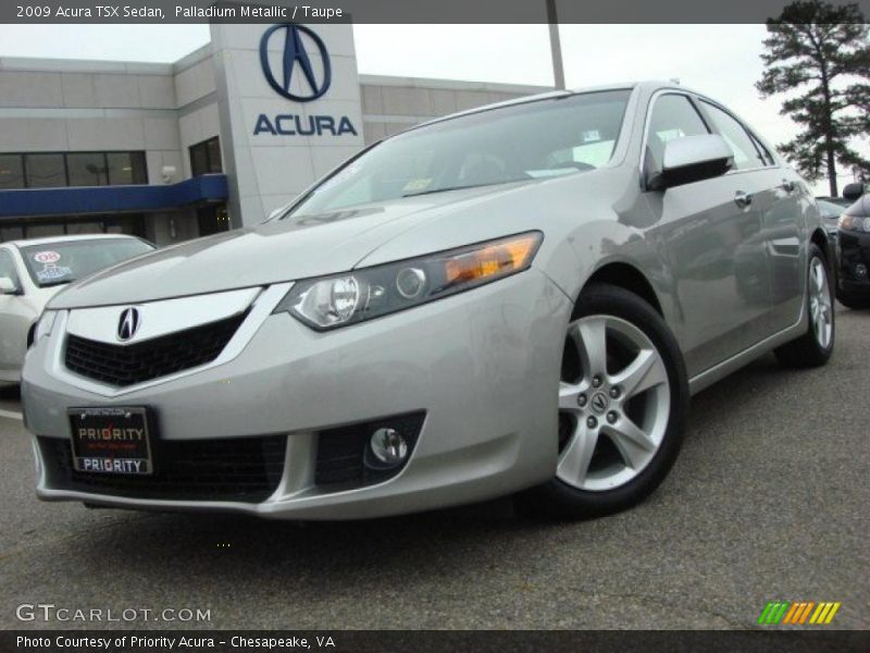 Palladium Metallic / Taupe 2009 Acura TSX Sedan