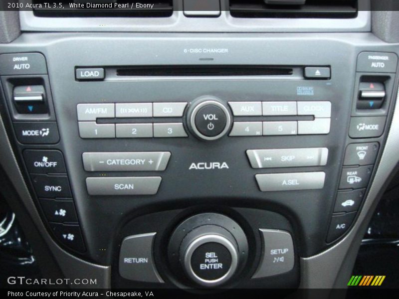 White Diamond Pearl / Ebony 2010 Acura TL 3.5