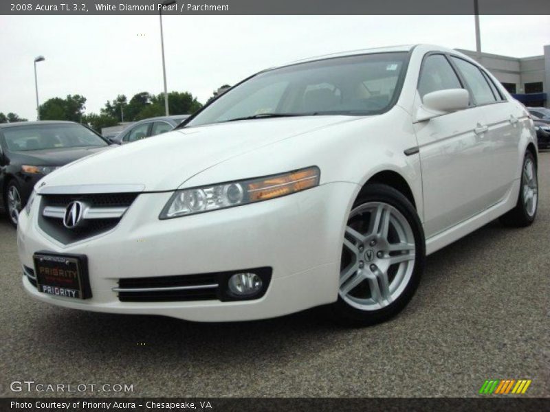White Diamond Pearl / Parchment 2008 Acura TL 3.2