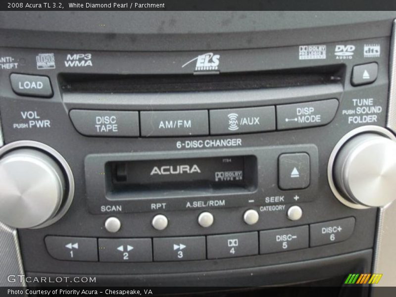 White Diamond Pearl / Parchment 2008 Acura TL 3.2