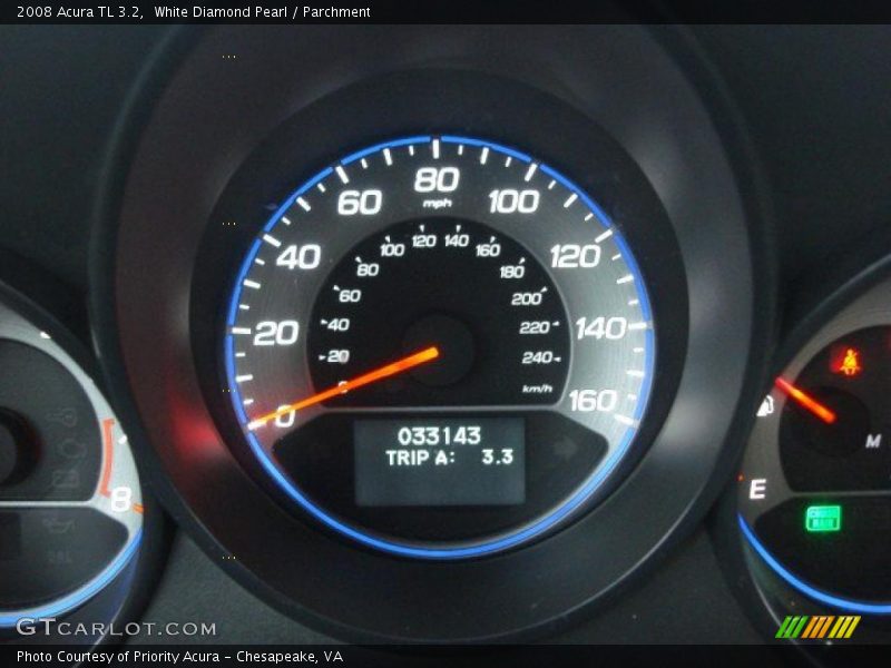 White Diamond Pearl / Parchment 2008 Acura TL 3.2