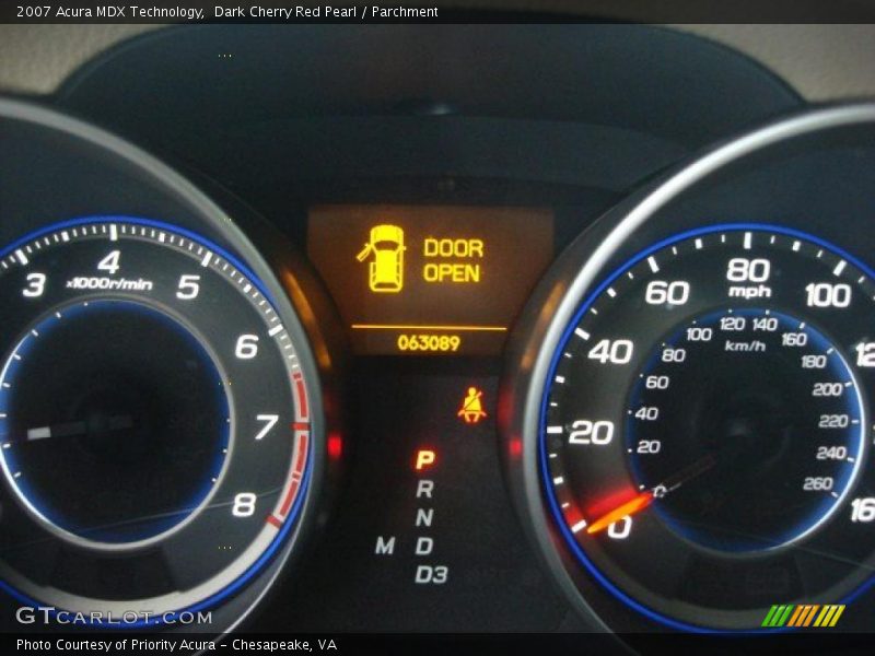 Dark Cherry Red Pearl / Parchment 2007 Acura MDX Technology