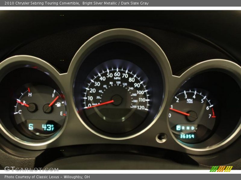 Bright Silver Metallic / Dark Slate Gray 2010 Chrysler Sebring Touring Convertible