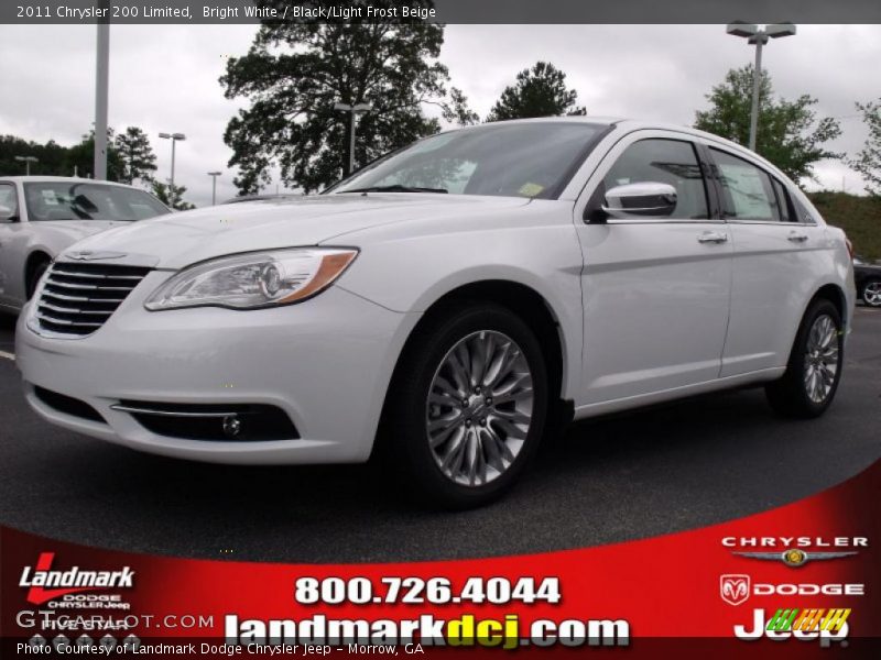 Bright White / Black/Light Frost Beige 2011 Chrysler 200 Limited