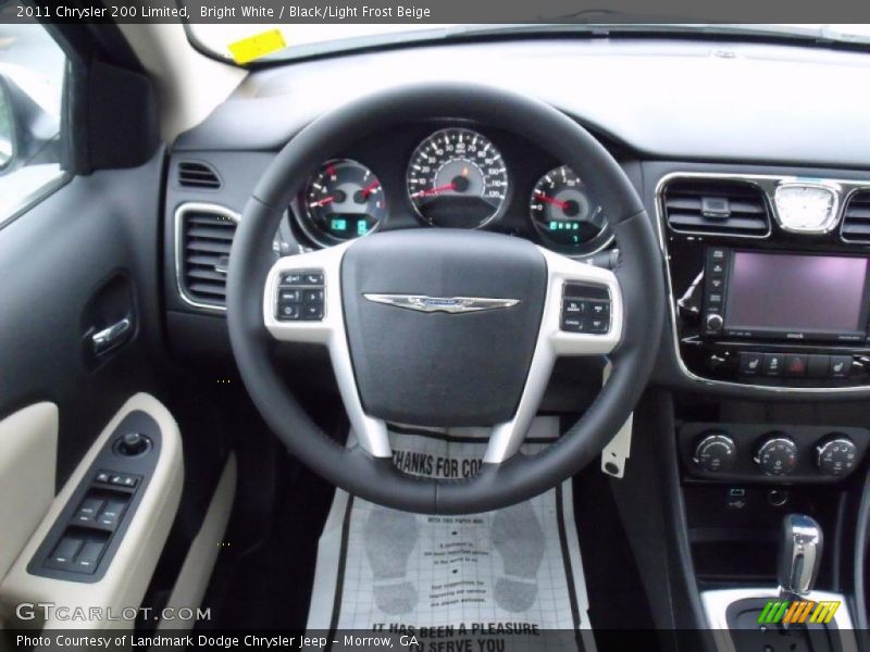 Bright White / Black/Light Frost Beige 2011 Chrysler 200 Limited