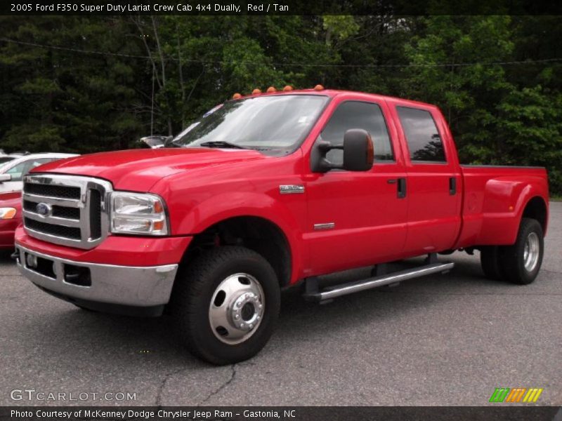 Red / Tan 2005 Ford F350 Super Duty Lariat Crew Cab 4x4 Dually