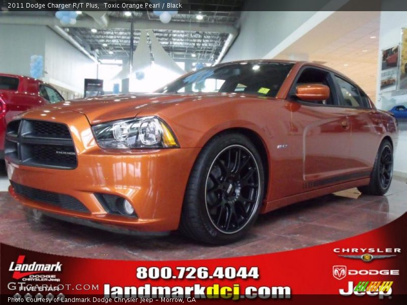 Toxic Orange Pearl / Black 2011 Dodge Charger R/T Plus