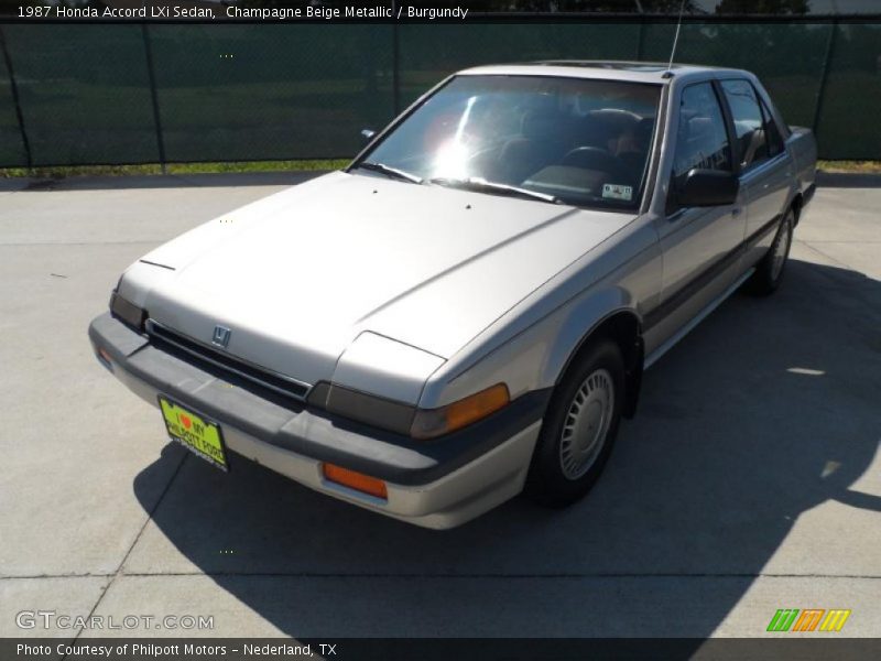 Champagne Beige Metallic / Burgundy 1987 Honda Accord LXi Sedan