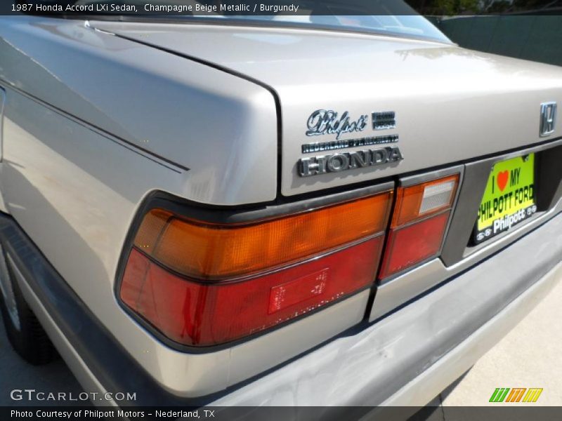 Champagne Beige Metallic / Burgundy 1987 Honda Accord LXi Sedan