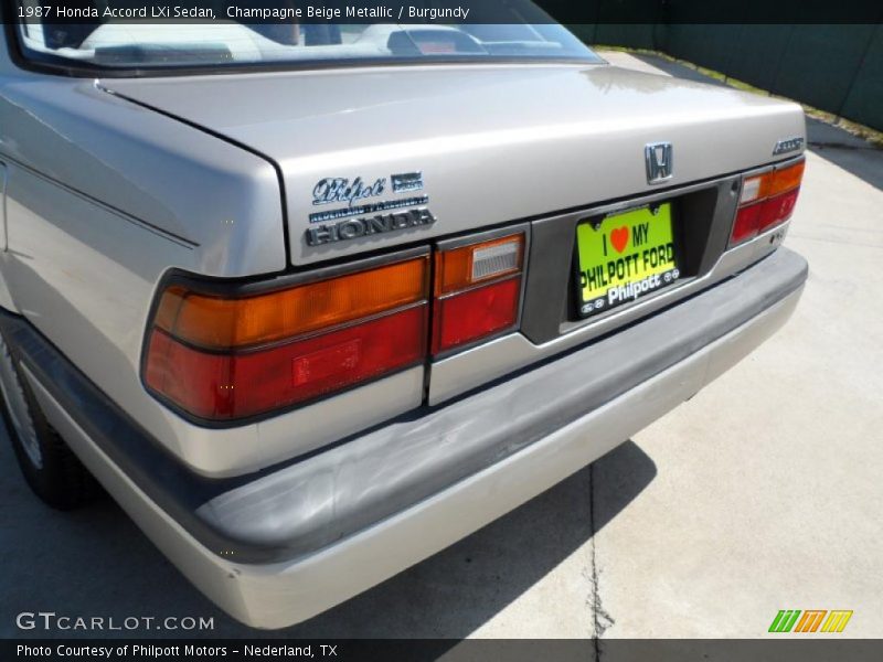 Champagne Beige Metallic / Burgundy 1987 Honda Accord LXi Sedan