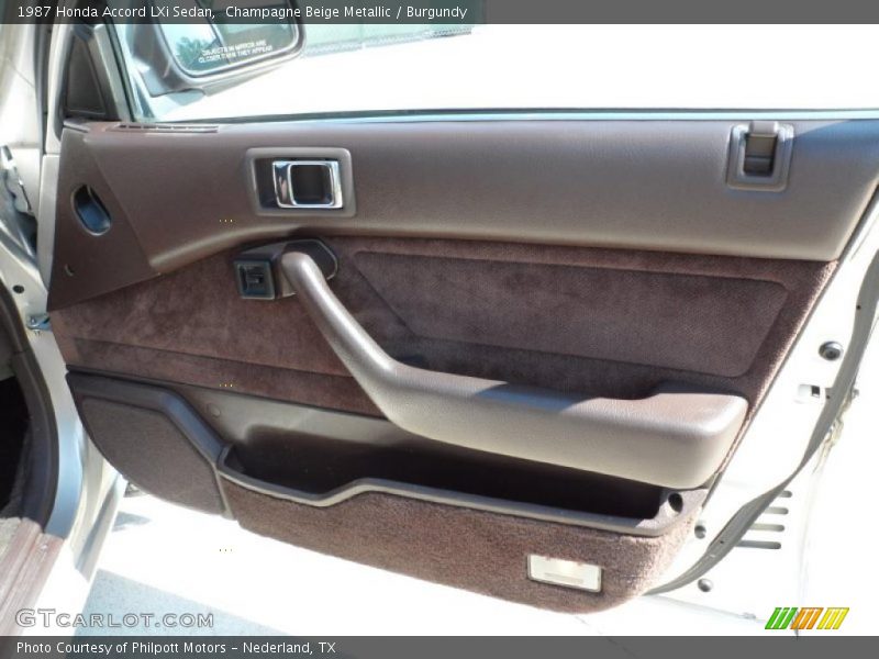 Champagne Beige Metallic / Burgundy 1987 Honda Accord LXi Sedan