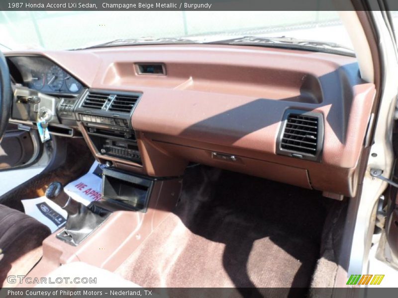 Champagne Beige Metallic / Burgundy 1987 Honda Accord LXi Sedan