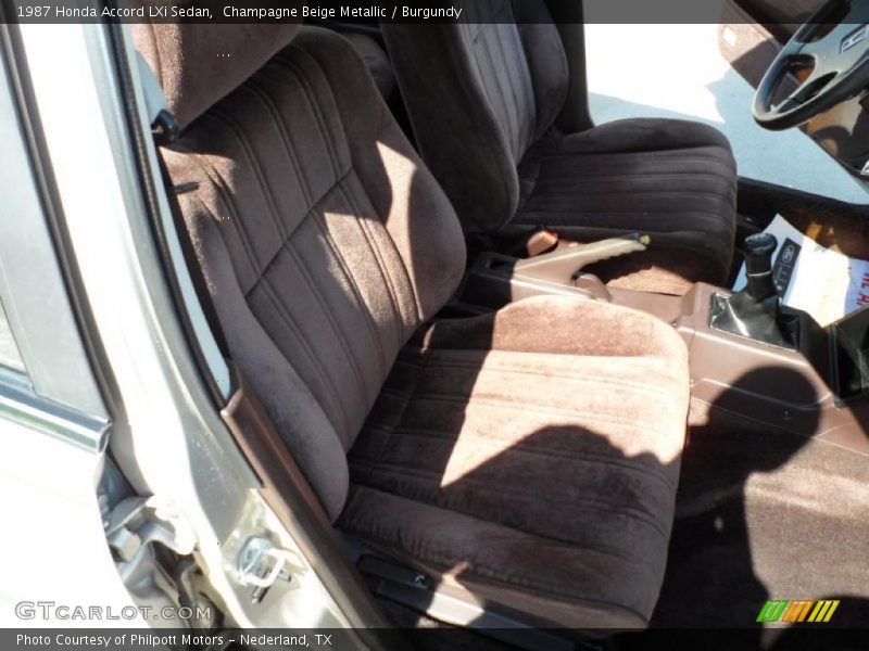 Champagne Beige Metallic / Burgundy 1987 Honda Accord LXi Sedan