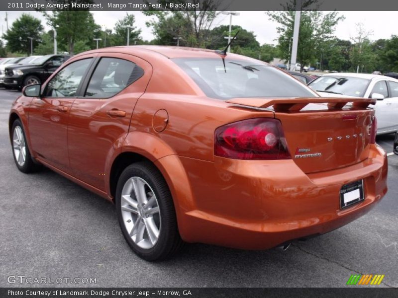 Mango Tango Pearl / Black/Red 2011 Dodge Avenger Mainstreet