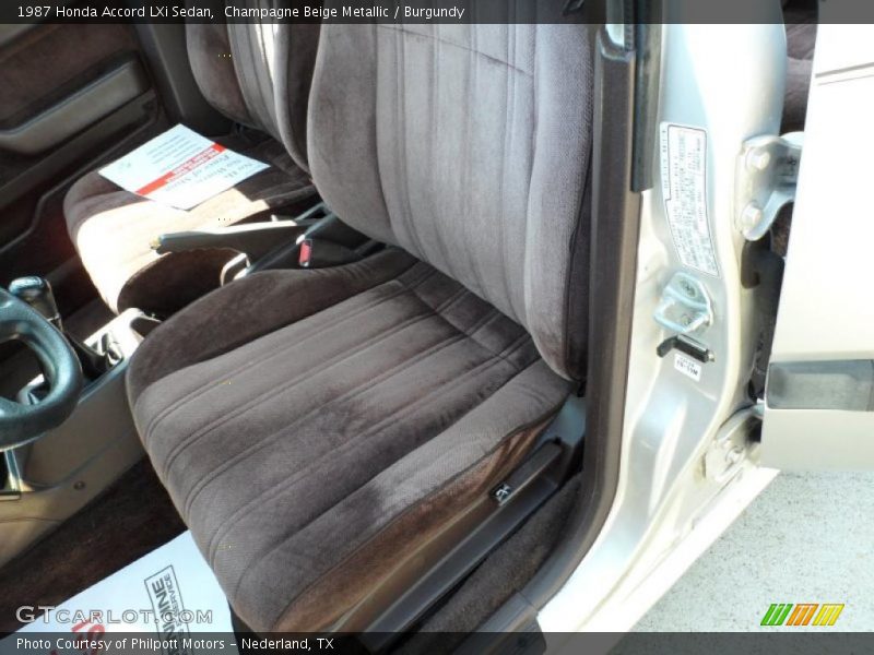 Champagne Beige Metallic / Burgundy 1987 Honda Accord LXi Sedan