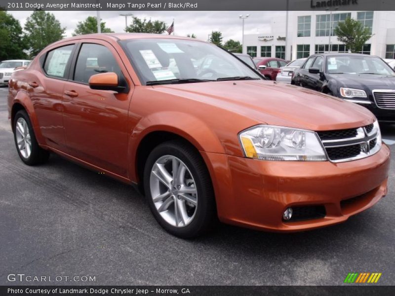 Mango Tango Pearl / Black/Red 2011 Dodge Avenger Mainstreet