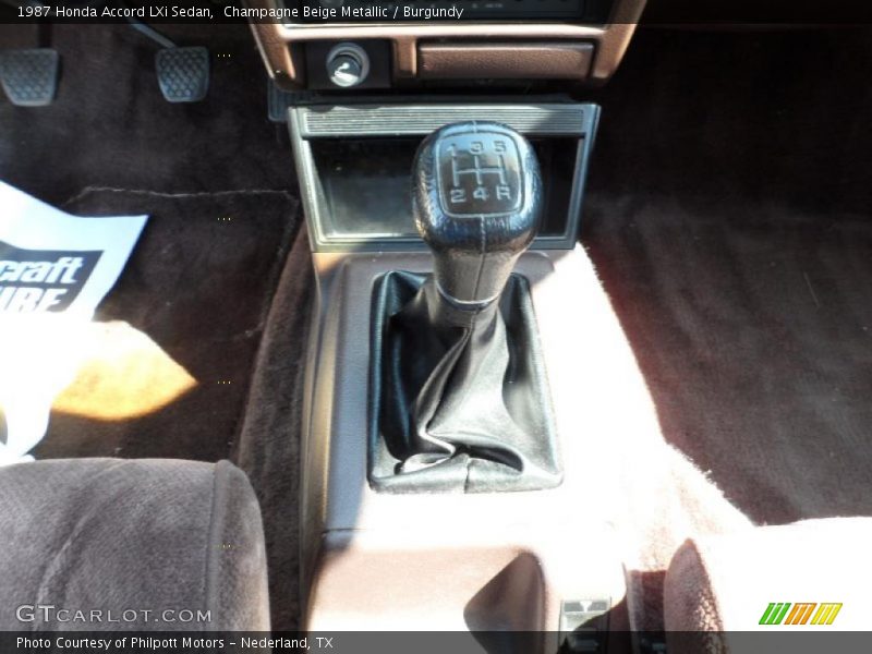 Champagne Beige Metallic / Burgundy 1987 Honda Accord LXi Sedan