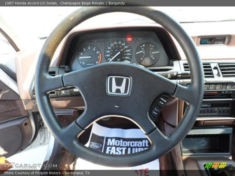 Champagne Beige Metallic / Burgundy 1987 Honda Accord LXi Sedan