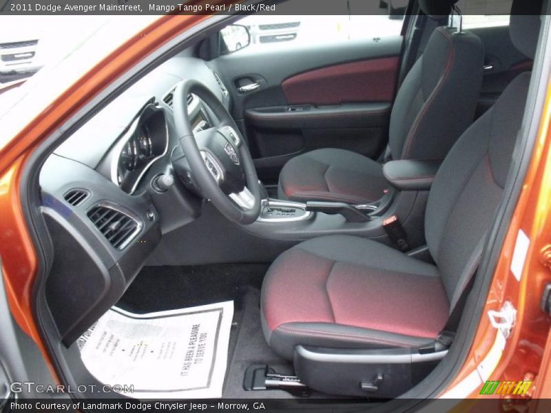 Mango Tango Pearl / Black/Red 2011 Dodge Avenger Mainstreet
