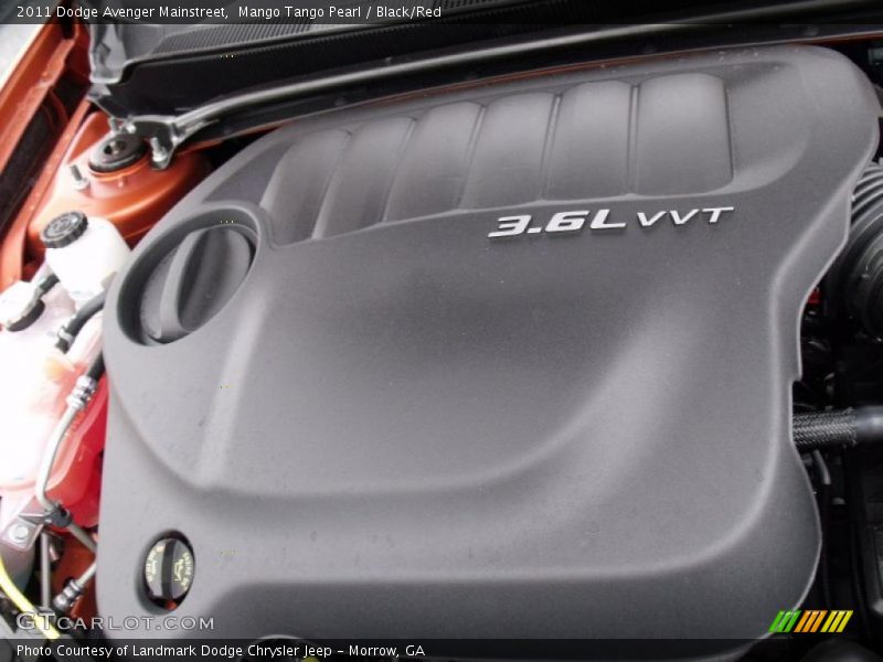 Mango Tango Pearl / Black/Red 2011 Dodge Avenger Mainstreet