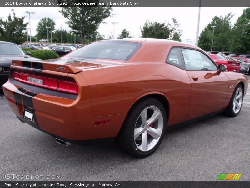 Toxic Orange Pearl / Dark Slate Gray 2011 Dodge Challenger SRT8 392