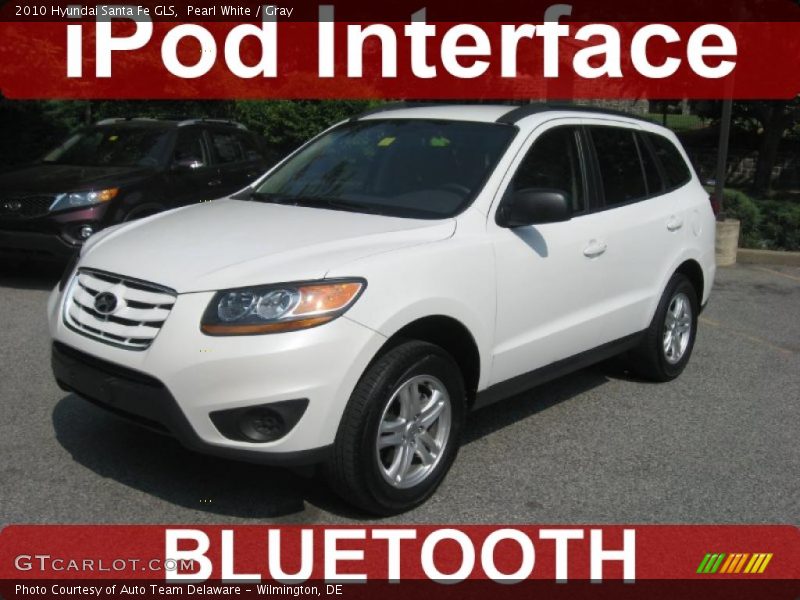 Pearl White / Gray 2010 Hyundai Santa Fe GLS