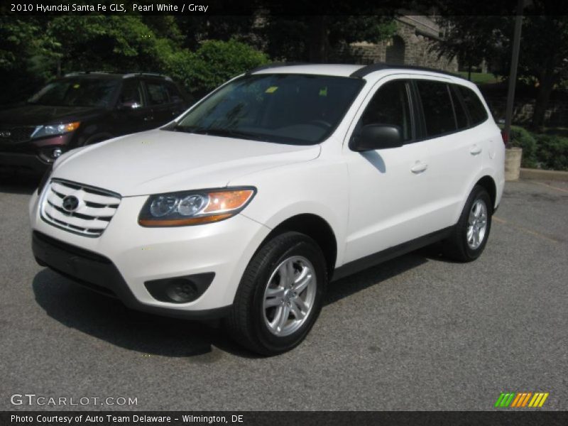 Pearl White / Gray 2010 Hyundai Santa Fe GLS