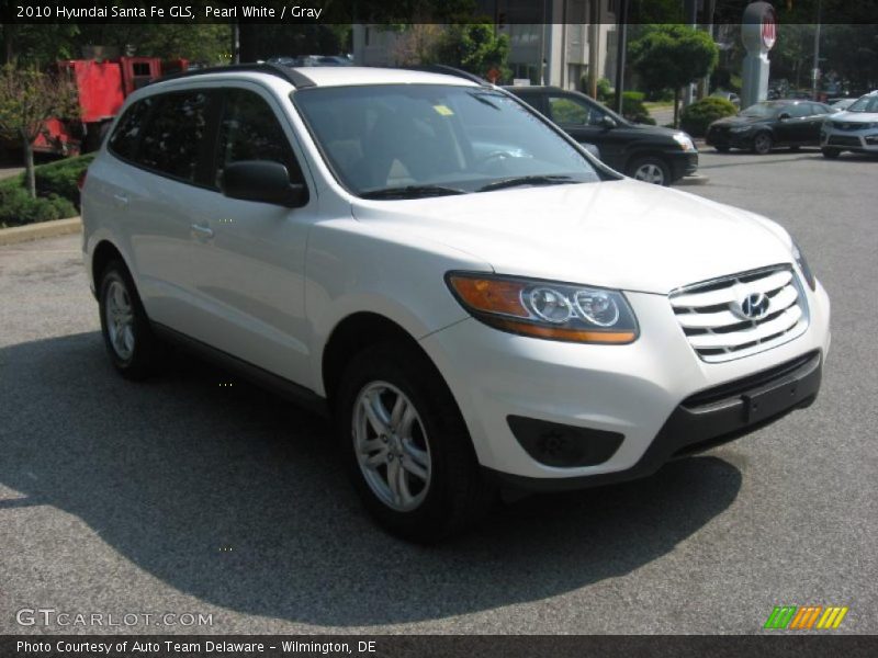 Pearl White / Gray 2010 Hyundai Santa Fe GLS
