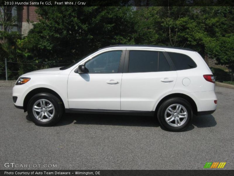 Pearl White / Gray 2010 Hyundai Santa Fe GLS