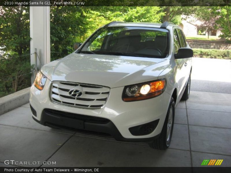 Pearl White / Gray 2010 Hyundai Santa Fe GLS