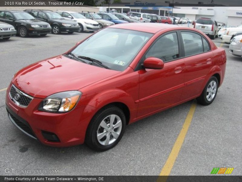 Tropical Red / Gray 2010 Kia Rio LX Sedan