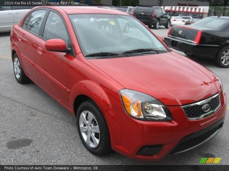 Tropical Red / Gray 2010 Kia Rio LX Sedan