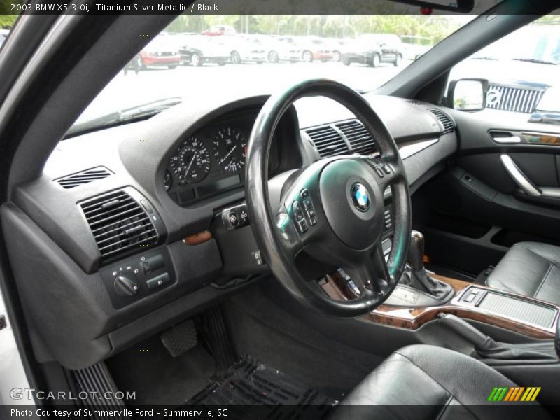 Titanium Silver Metallic / Black 2003 BMW X5 3.0i