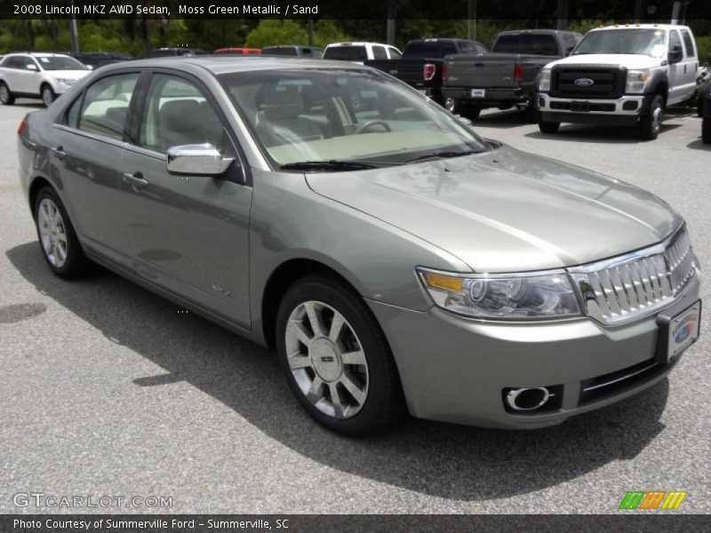 Moss Green Metallic / Sand 2008 Lincoln MKZ AWD Sedan